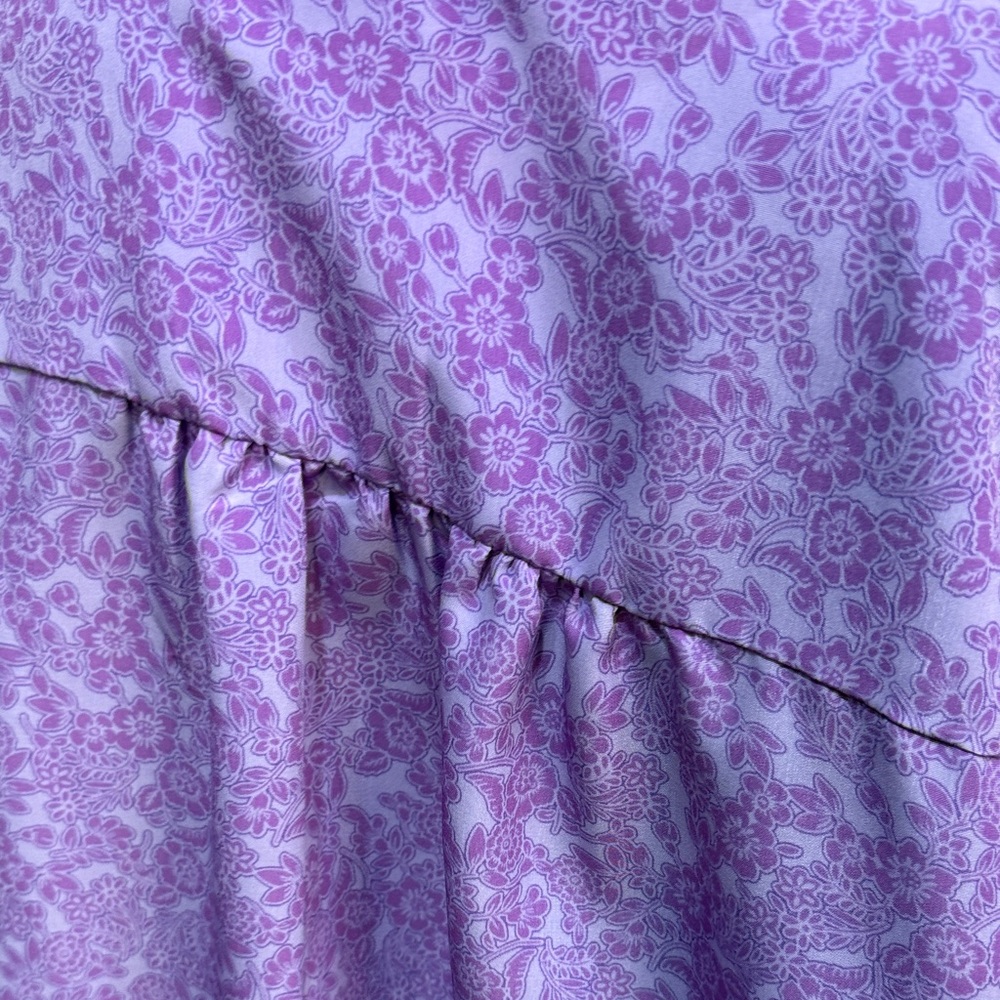 Woman Within Lavender Floral Button Down Shirt - Picture 6 of 8